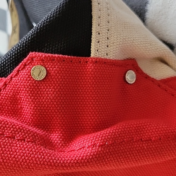 Kate Spade Limited Edition Red Black White Uptown Downtown Tote Bag Canvas - Picture 15 of 16